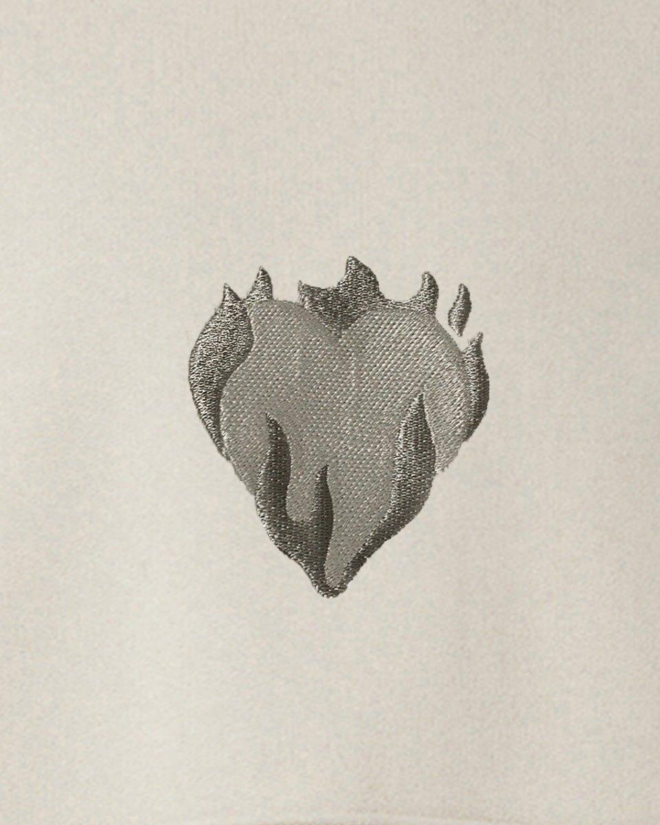 Vision Of Super LONDON FOG CREWNECK WITH EMBROIDERED FLAMING HEART Online