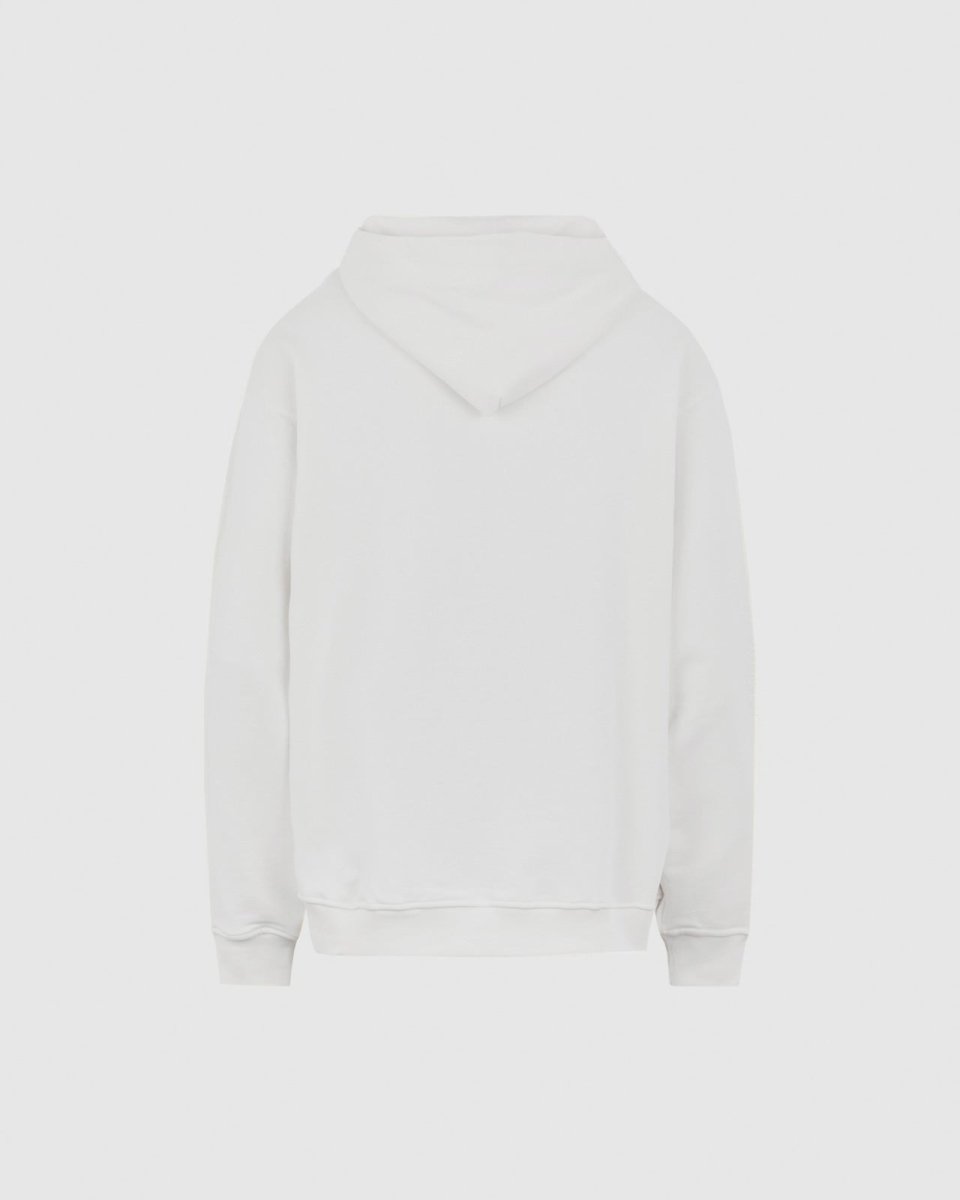 Vision Of Super OFF WHITE HOODIE WITH EMBROIDERED FLAMING HEART I Più Venduti