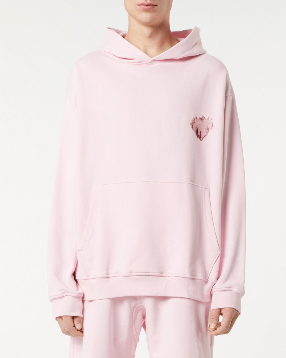 Vision Of Super PINK HOODIE WITH EMBROIDERED FLAMING HEART 2025
