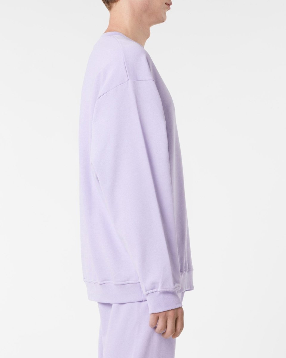 Vision Of Super LILAC CREWNECK WITH EMBROIDERED FLAMING HEART In Linea