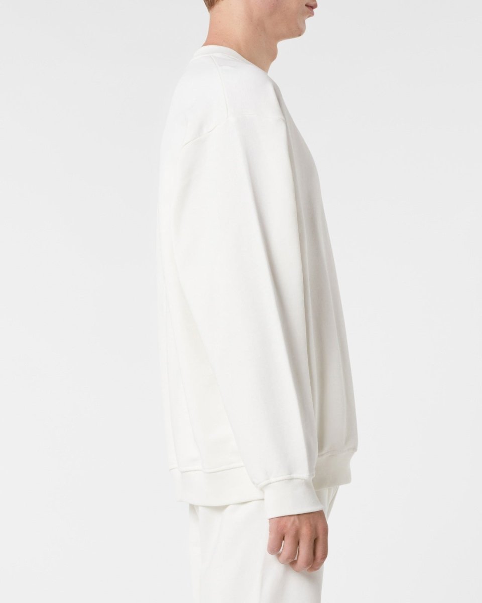 Vision Of Super OFF WHITE CREWNECK WITH EMBROIDERED FLAMING HEART Pezzi Unici