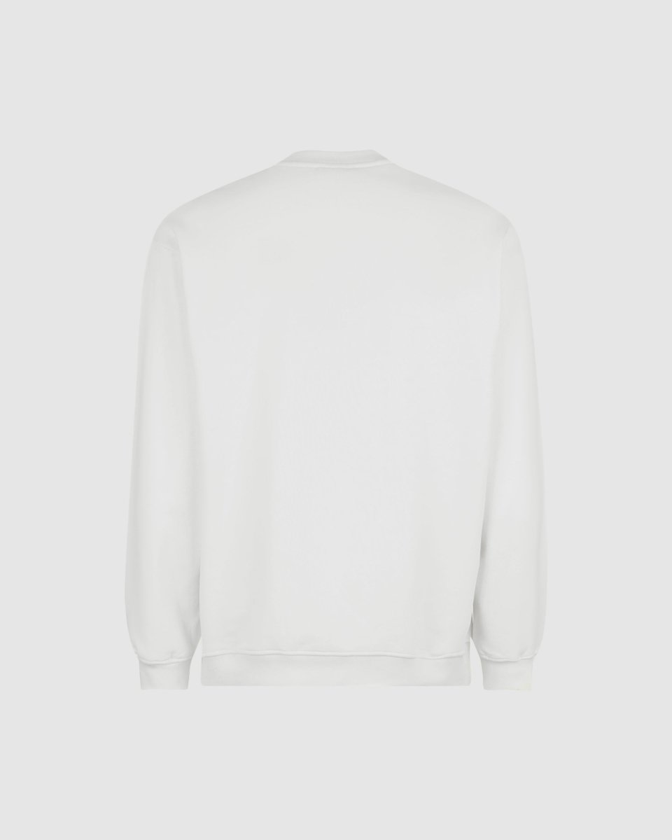 Vision Of Super OFF WHITE CREWNECK WITH EMBROIDERED FLAMING HEART Pezzi Unici