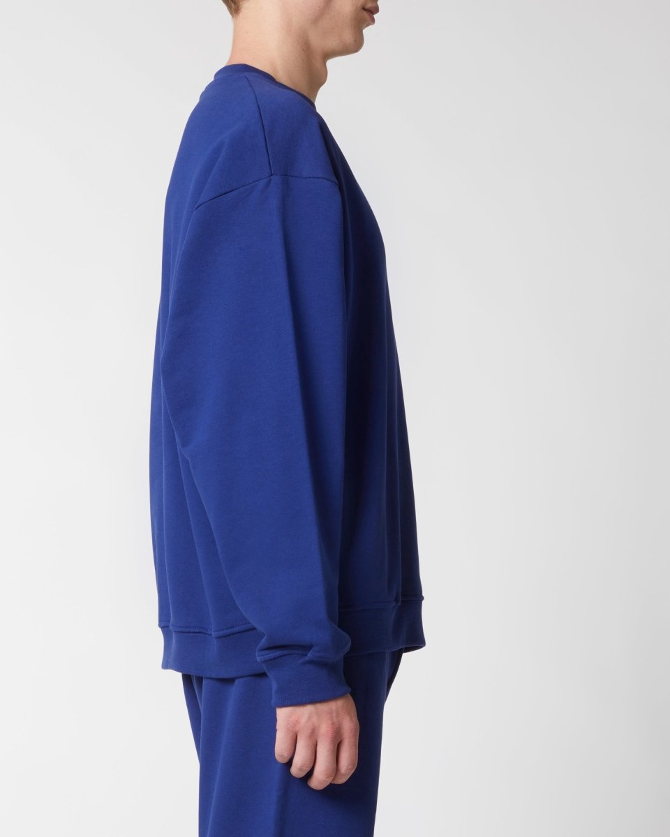 Vision Of Super BLUE CREWNECK WITH EMBROIDERED FLAMING HEART Fino Al -60%