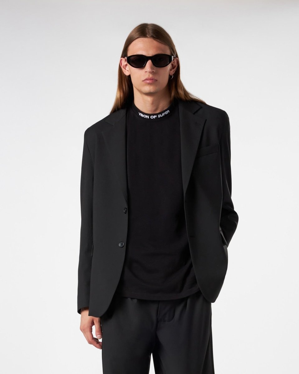 Vision Of Super BLACK BLAZER WITH INTERNAL FLAMES Affare Del Giorno