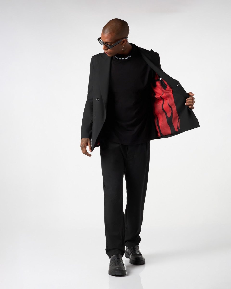 Vision Of Super BLACK BLAZER WITH INTERNAL FLAMES Prezzo Ridotto