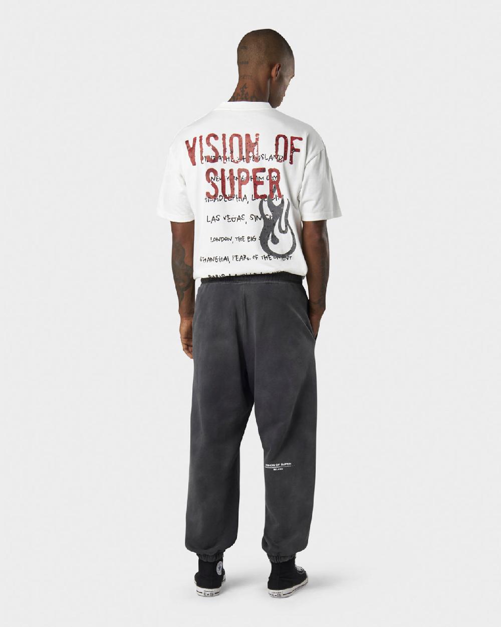 Vision Of Super COLD WASH PANTS WITH RED FLAME METAL LABEL AND PRINTED LOGO Outlet