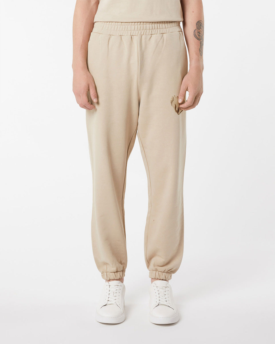 Vision Of Super LIGHT BROWN PANTS WITH EMBROIDERED FLAMING HEART Hotsell
