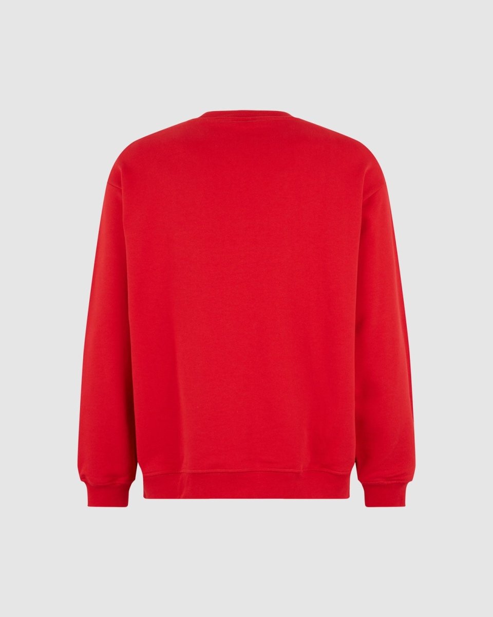 Vision Of Super RED CREWNECK WITH EMBROIDERED FLAMING HEART In Saldo