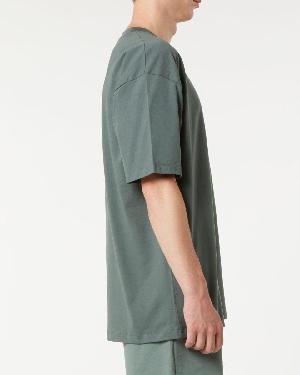 Vision Of Super BALSAM GREEN T-SHIRT WITH EMBROIDERED FLAMING HEART Nuova
