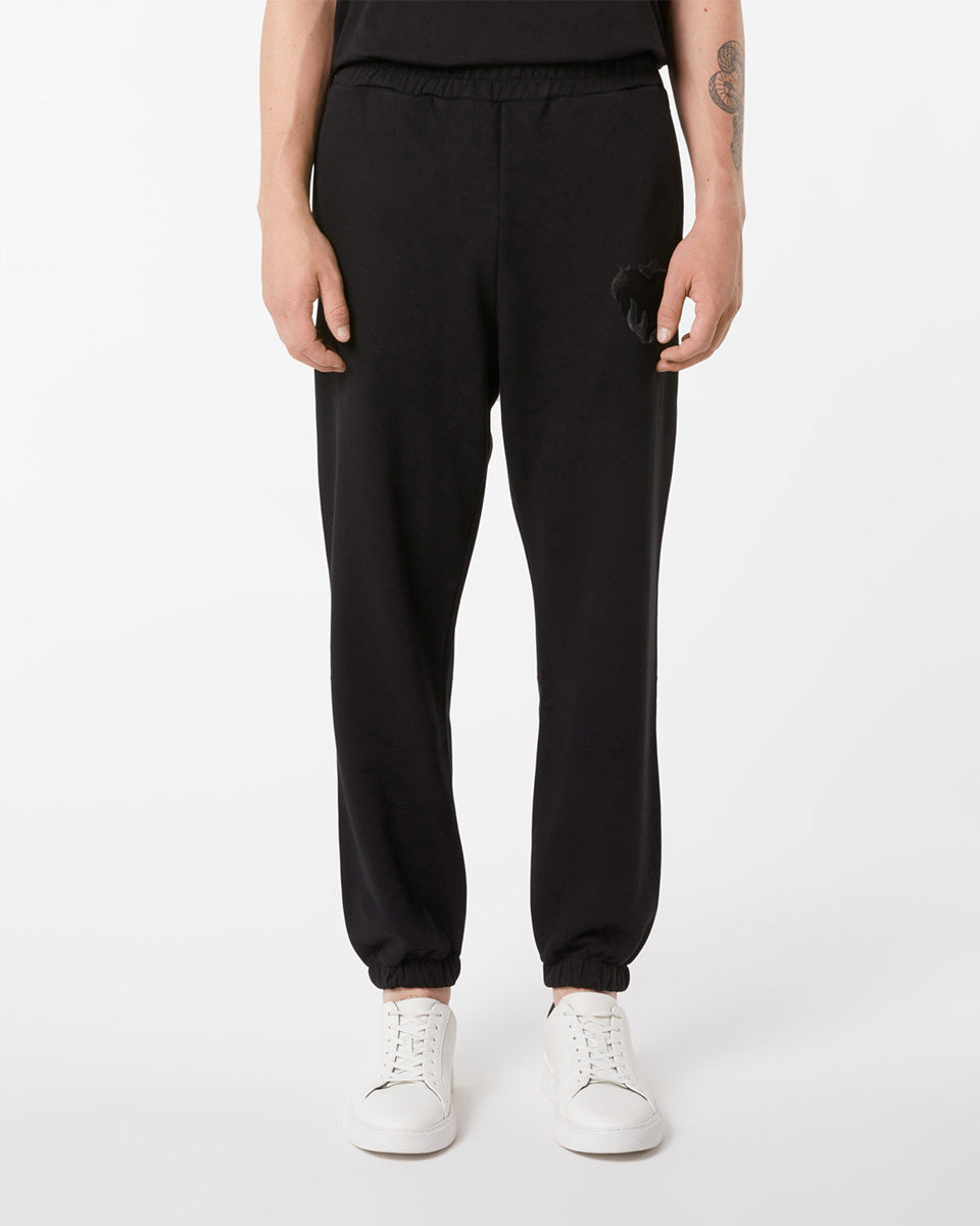 Vision Of Super BLACK PANTS WITH EMBROIDERED FLAMING HEART 2025