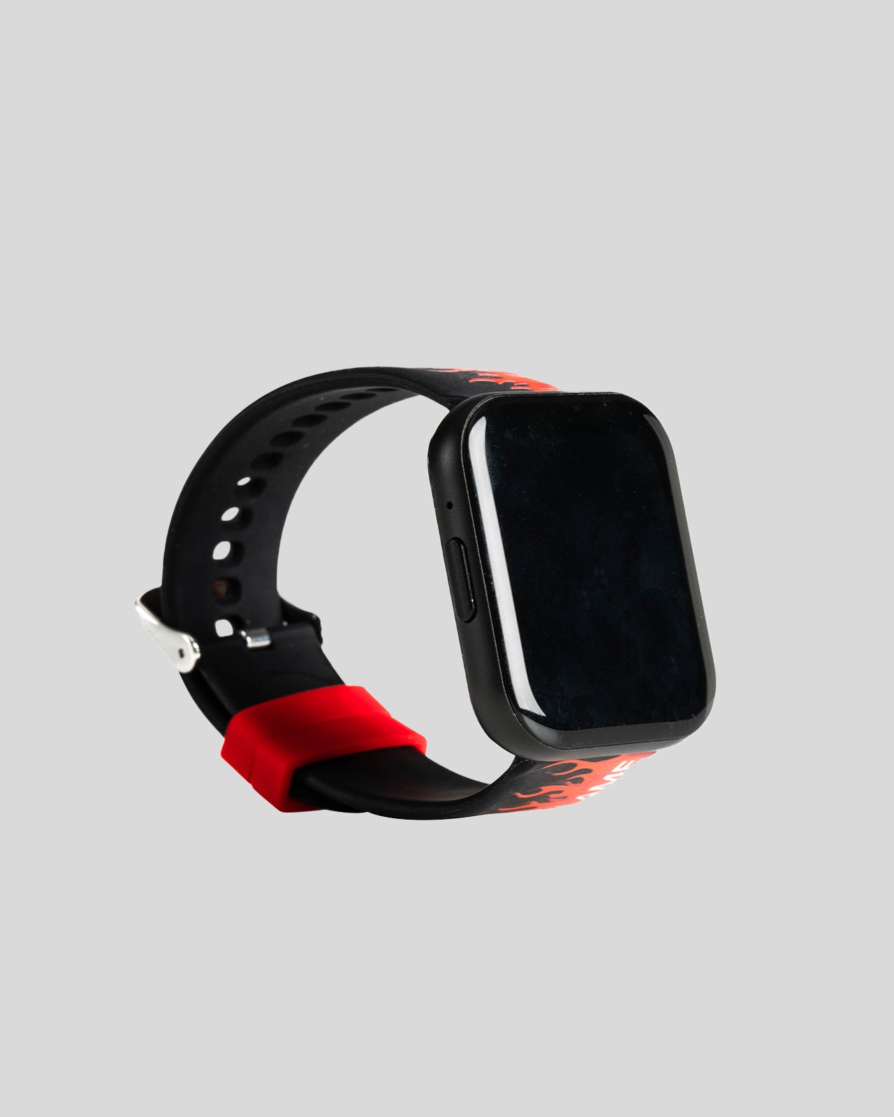 Vision Of Super BLACK SMARTWATCH WITH RED FLAMES AND WHITE LOGO Promozione