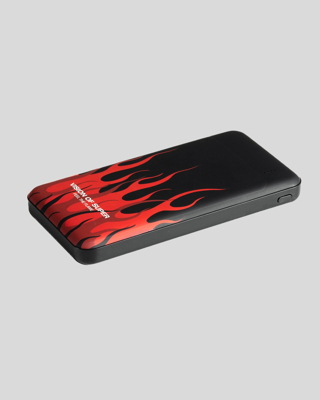Vision Of Super BLACK POWERBANK WITH RED FLAMES AND WHITE LOGO Pezzi Unici