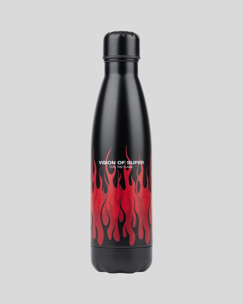Vision Of Super BLACK BOTTLE WITH TRIPLE FLAMES AND LOGO PRINT Negozi Online