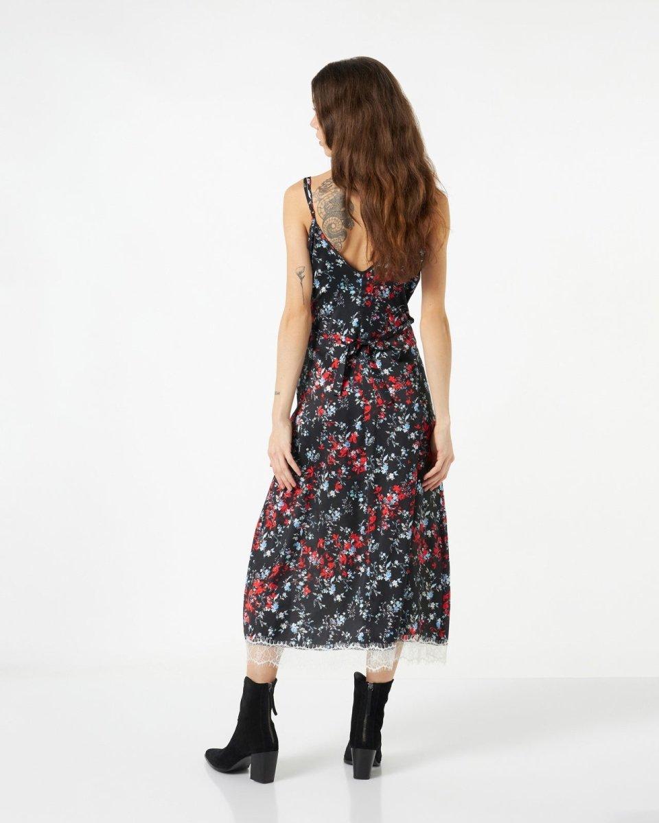 Vision Of Super FINE BLACK DRESS WITH YELLOW FLAMES Promozione Limitata