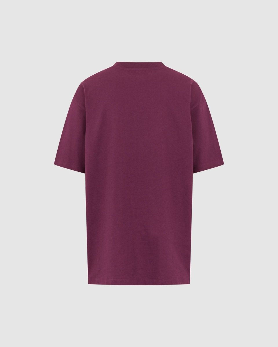 Vision Of Super GRAPE WINE T-SHIRT WITH EMBROIDERED FLAMING HEART Fino Al -60%