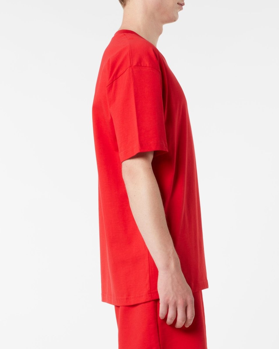 Vision Of Super RED T-SHIRT WITH EMBROIDERED FLAMING HEART Prezzo Ridotto