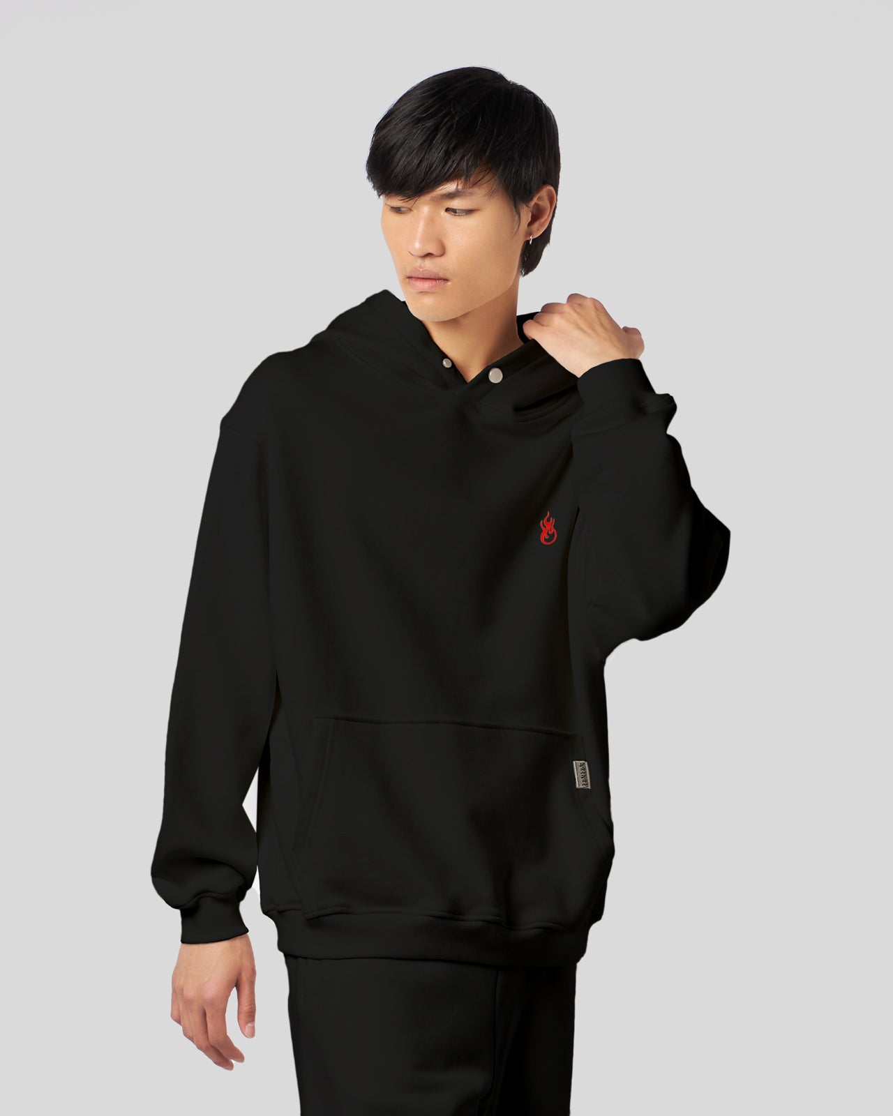 Vision Of Super BLACK HOODIE WITH FLAMES LOGO Offerte
