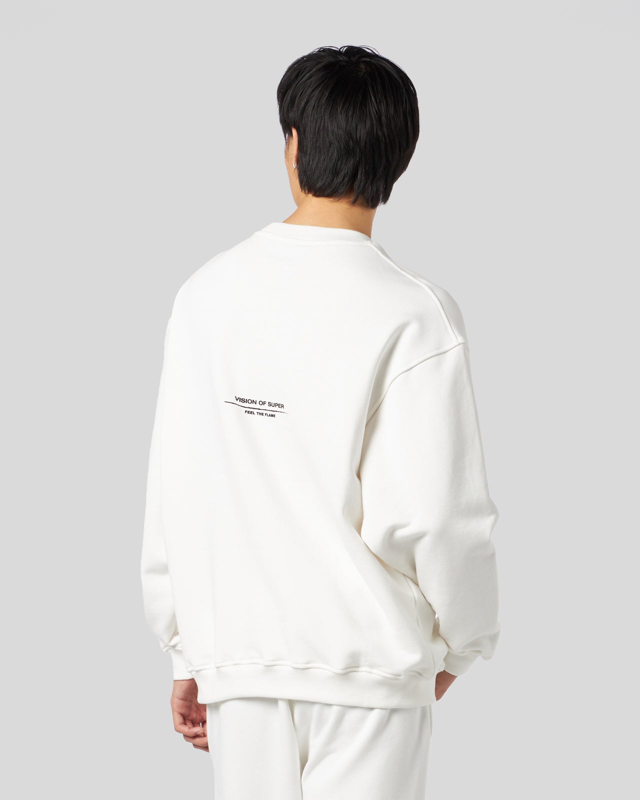 Vision Of Super WHITE CREWNECK WITH FLAMES LOGO Hotsell