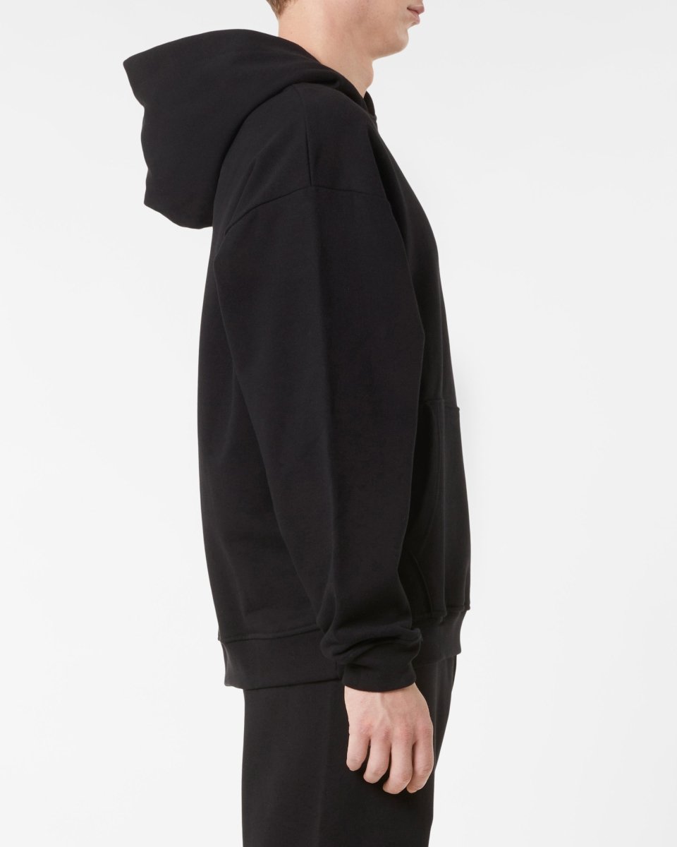 Vision Of Super BLACK HOODIE WITH EMBROIDERED FLAMING HEART Saldi Di Fabbrica
