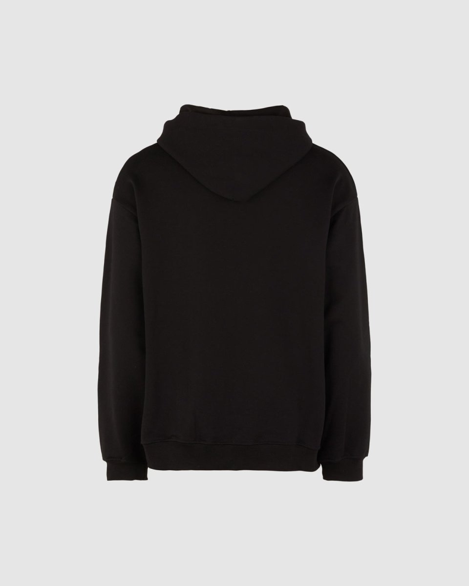 Vision Of Super BLACK HOODIE WITH EMBROIDERED FLAMING HEART Saldi Di Fabbrica