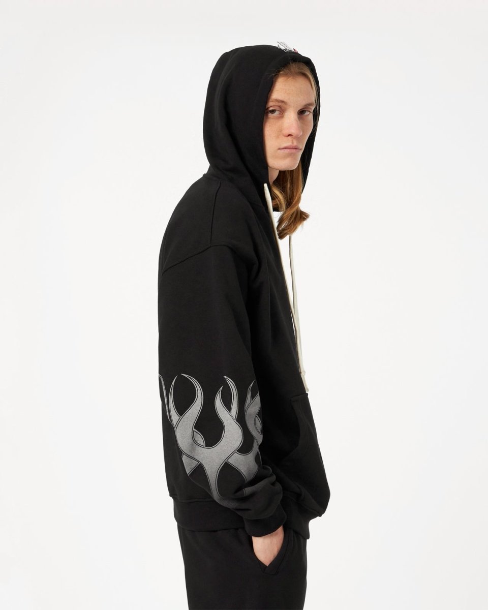 Vision Of Super BLACK HOODIE WITH GREY FLAMES 2025