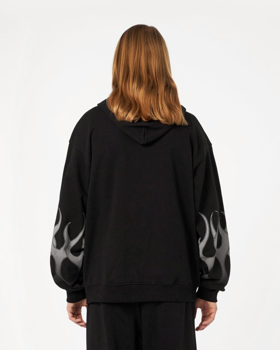 Vision Of Super BLACK HOODIE WITH GREY FLAMES 2025