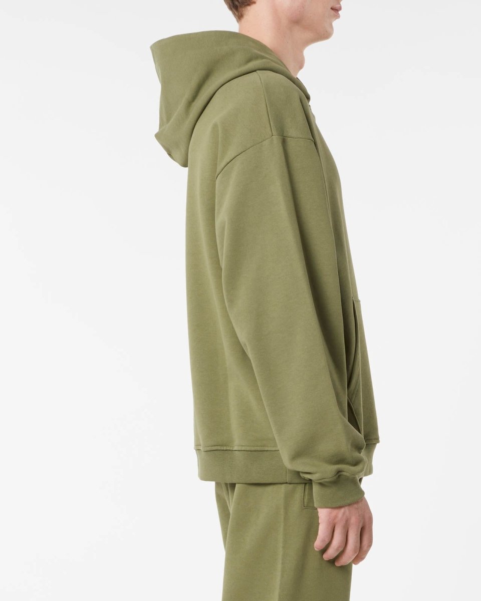 Vision Of Super GREEN HOODIE WITH EMBROIDERED FLAMING HEART Qualità