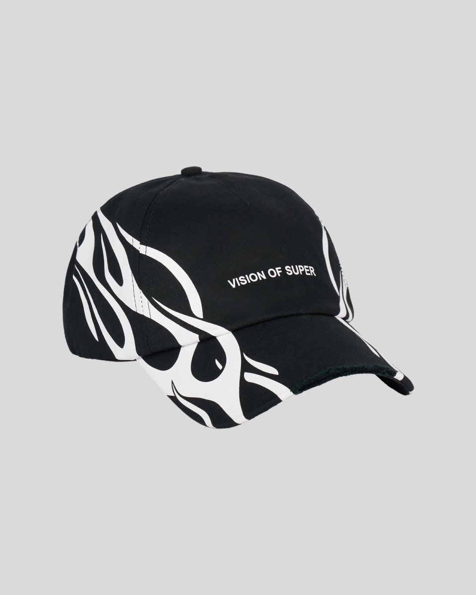 Vision Of Super BLACK CAP WITH WHITE TRIBAL PRINT Negozi Online