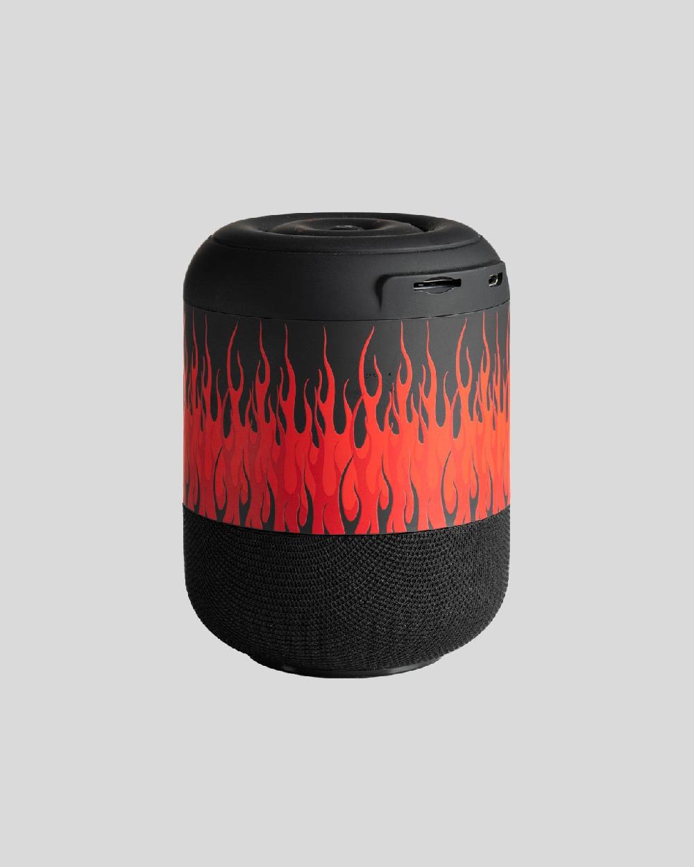 Vision Of Super BLACK SPEAKER WITH RED FLAMES AND WHITE LOGO Novità
