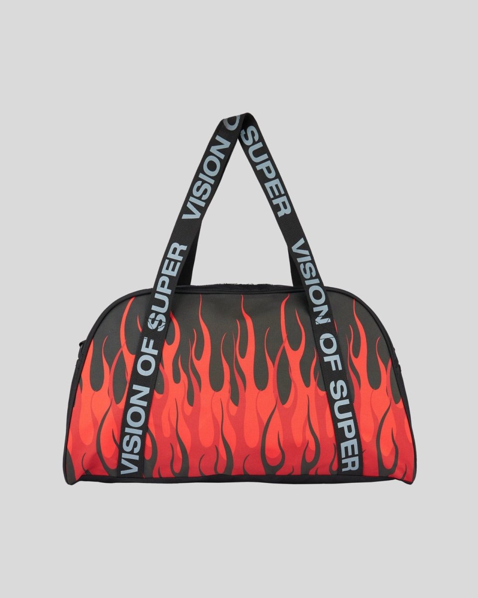 Vision Of Super BLACK GYM BAG WITH TRIPLE FLAMES Sconto