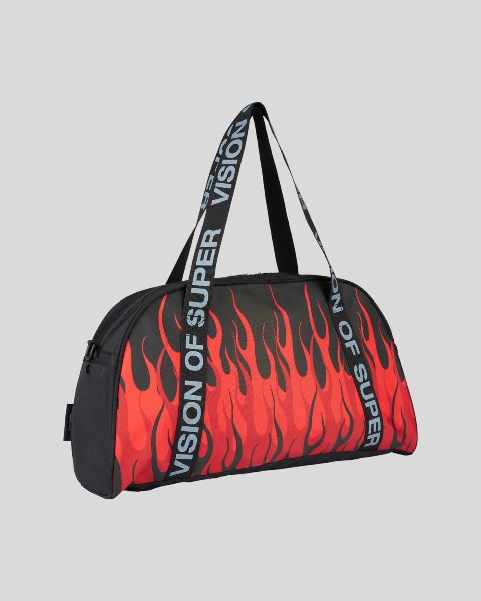 Vision Of Super BLACK GYM BAG WITH TRIPLE FLAMES Sconto