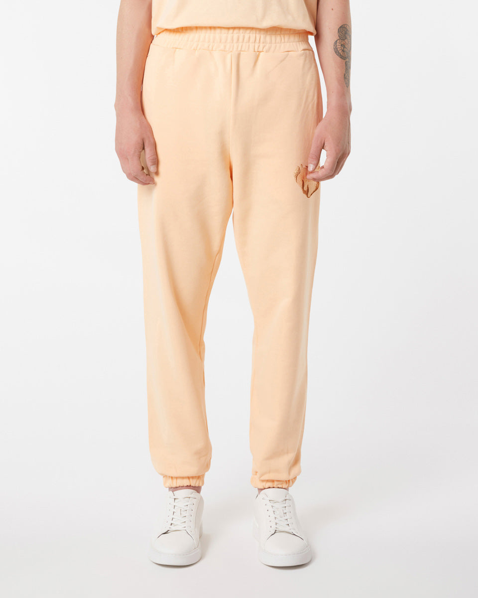 Vision Of Super PEACH PANTS WITH EMBROIDERED FLAMING HEART Promozione