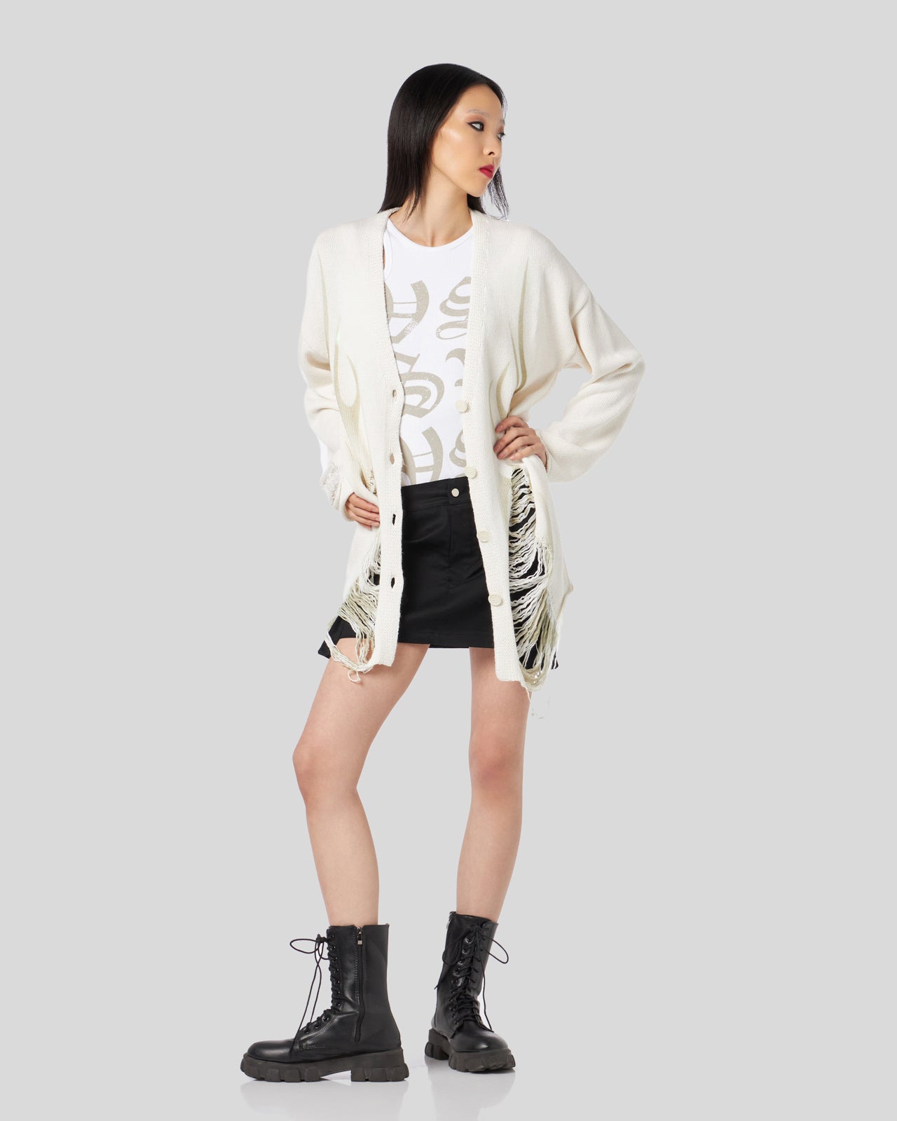 Vision Of Super SAND CARDIGAN WITH PRINTED TRIBAL FLAMES Presa