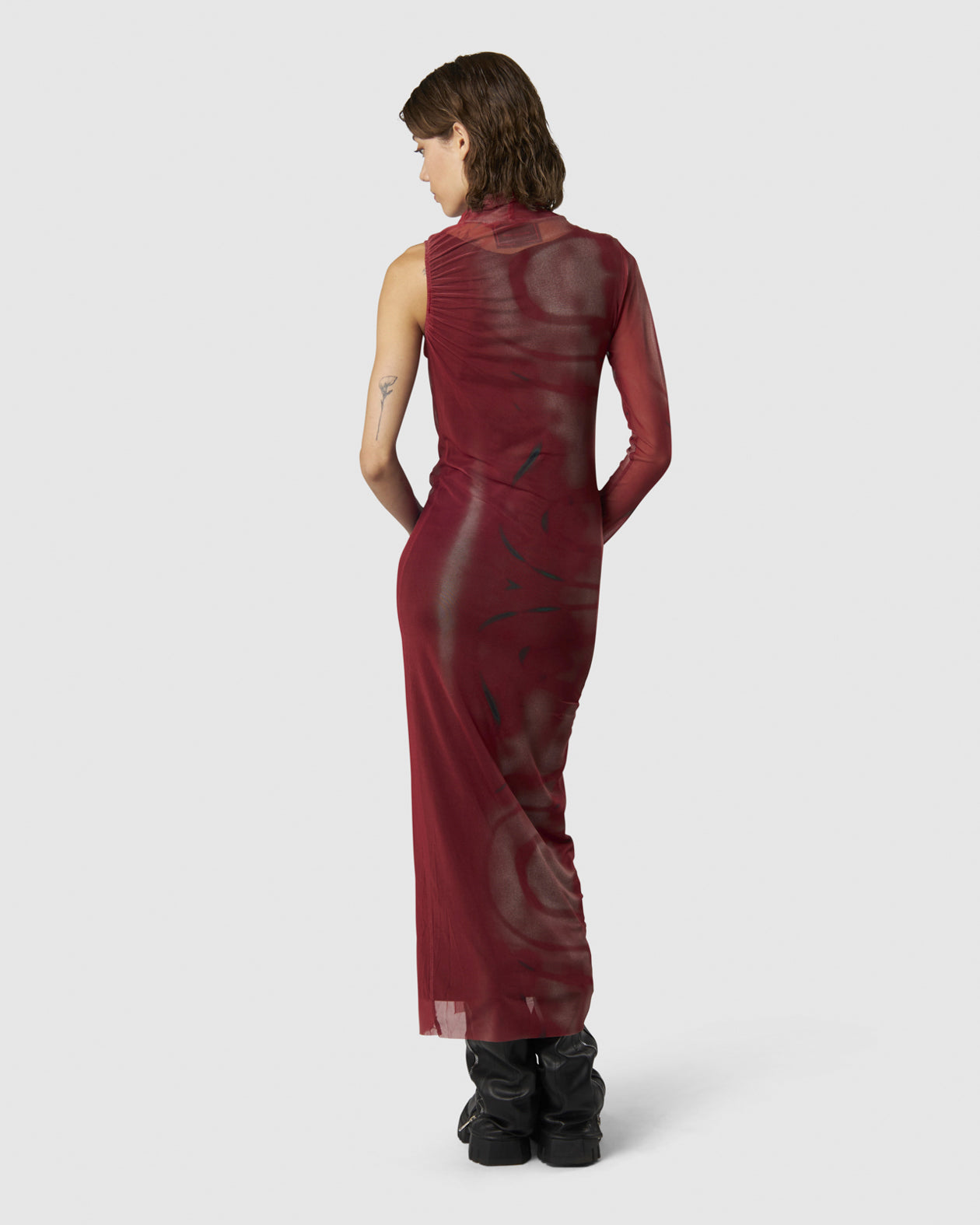 Vision Of Super ASYMMETRICAL LONG DRESS WITH RED GOTHIC GRAPHIC Outlet