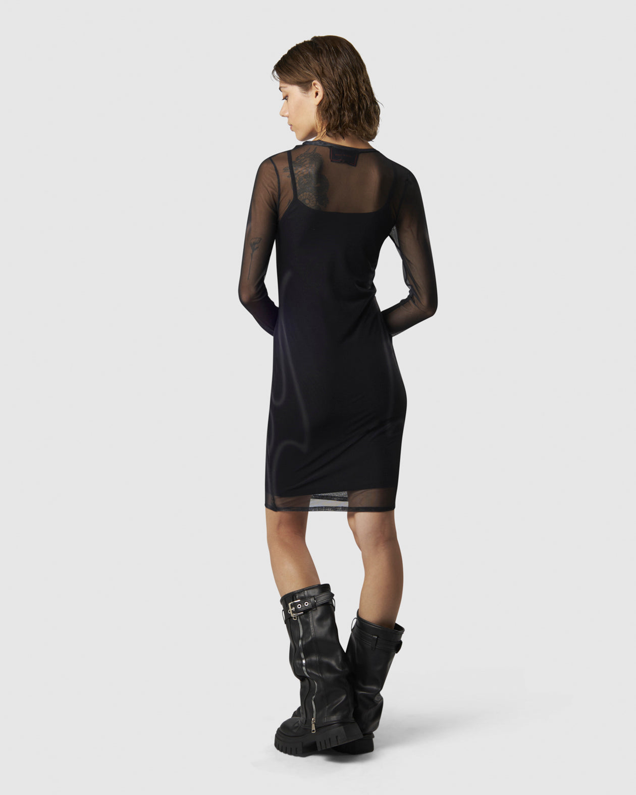 Vision Of Super BLACK DRESS WITH SAND TRIBAL FLAMES Vendita Calda