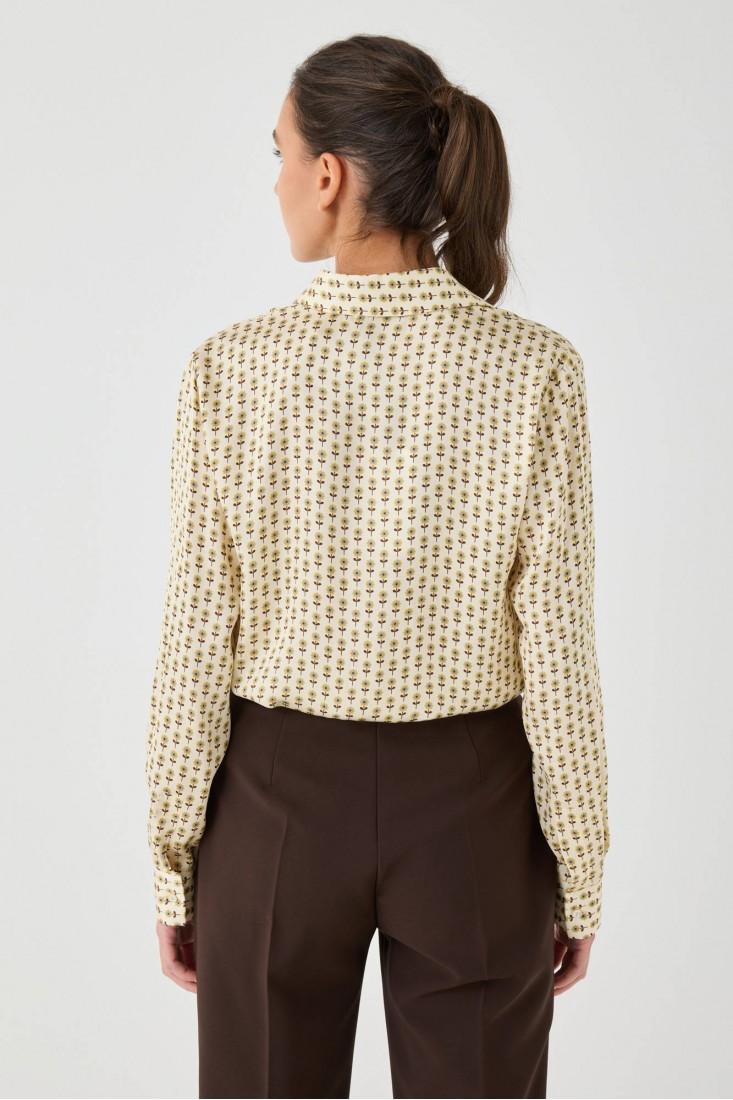 Zanetti 1965 Camicia in viscosa a fiorellini Consegna Veloce
