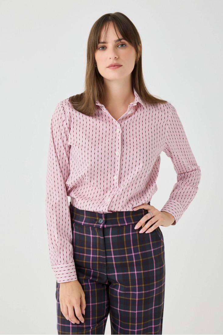 Zanetti 1965 Camicia con microstampa geometrica Prezzo Ridotto