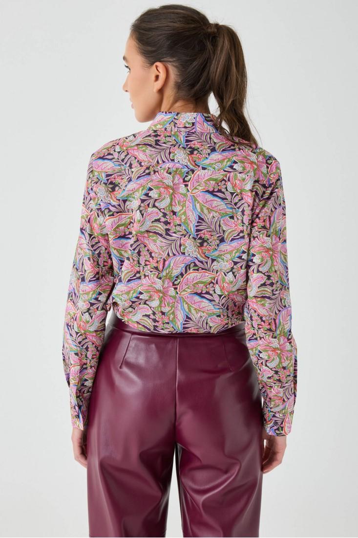 Zanetti 1965 Camicia in cotone Liberty floreale Sottocosto