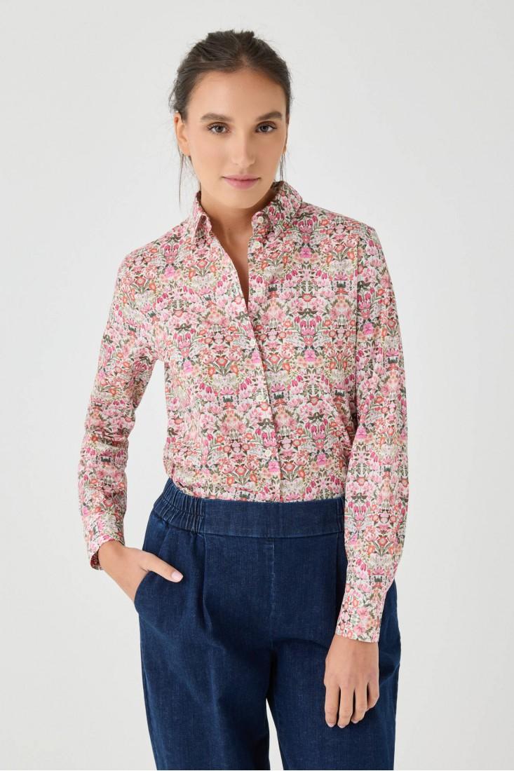 Zanetti 1965 Camicia di cotone a fiori Liberty London Convenienza
