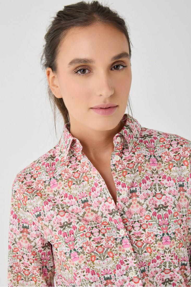 Zanetti 1965 Camicia di cotone a fiori Liberty London Convenienza