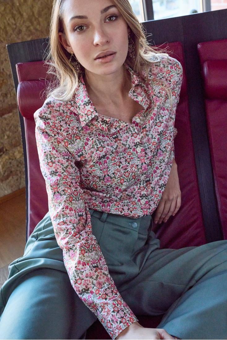 Zanetti 1965 Camicia di cotone a fiori Liberty London Convenienza