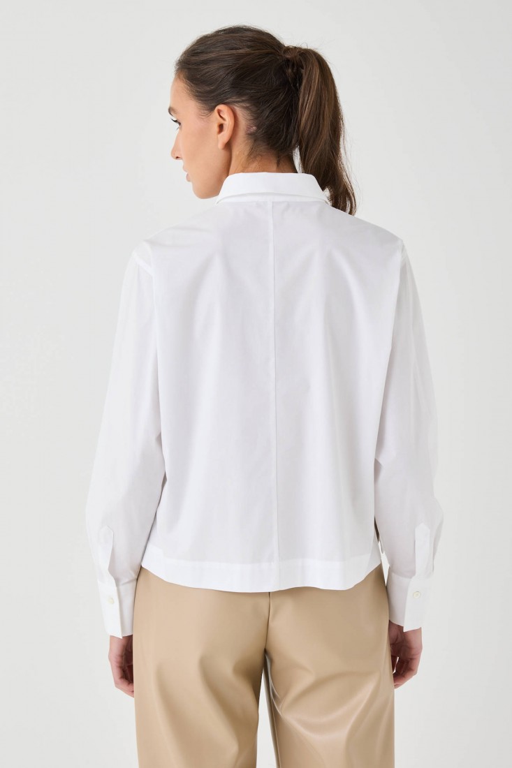 Zanetti 1965 Camicia cropped in cotone stretch Presa