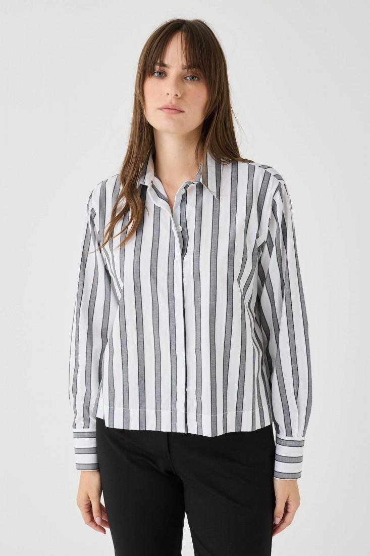Zanetti 1965 Camicia a righe con inserti lurex Sconto