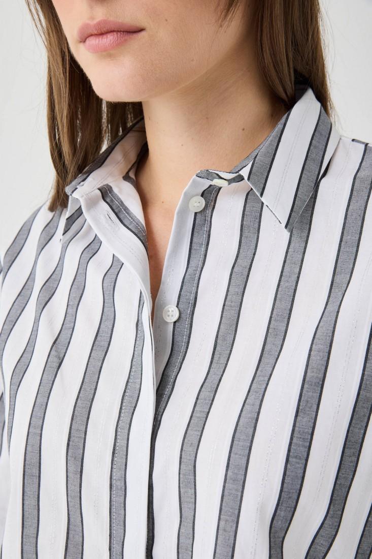 Zanetti 1965 Camicia a righe con inserti lurex Sconto