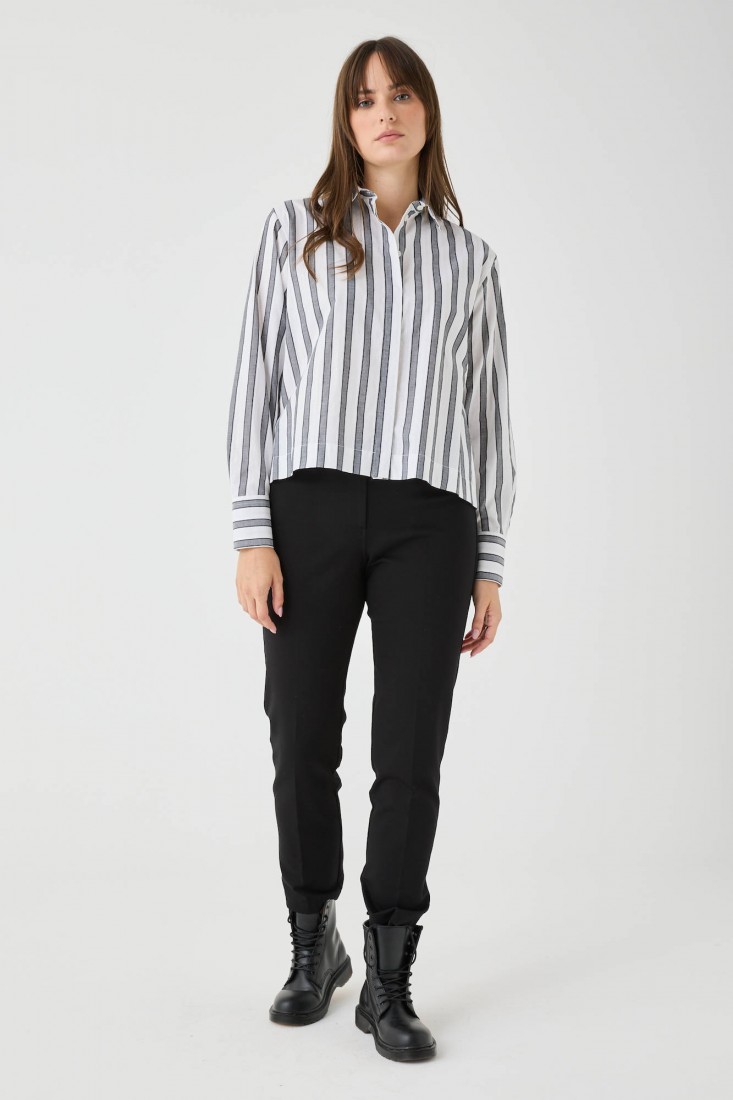 Zanetti 1965 Camicia a righe con inserti lurex Sconto