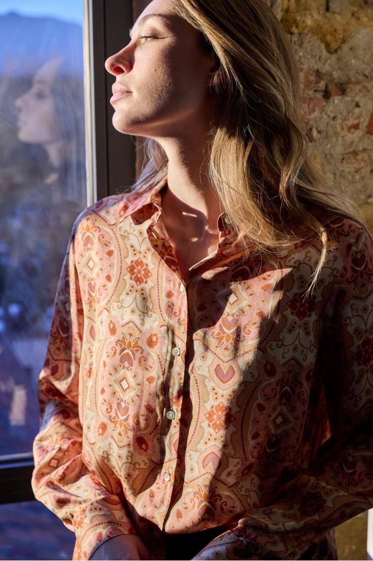 Zanetti 1965 Camicia in viscosa con stampa paisley Online