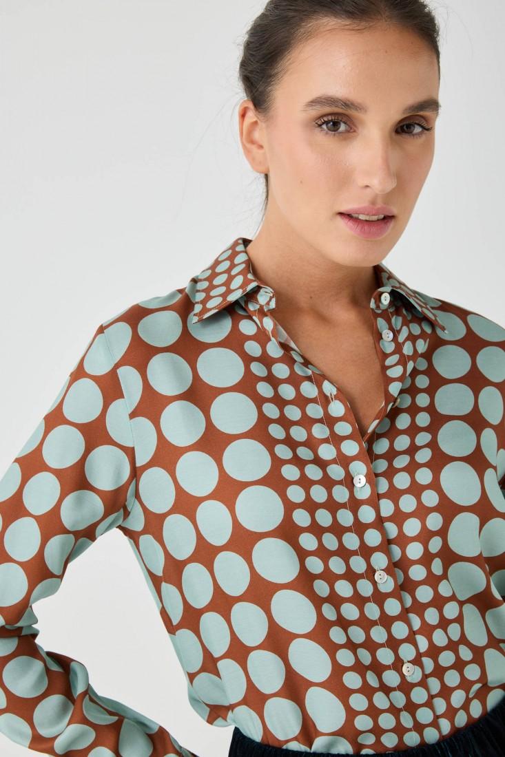 Zanetti 1965 Camicia in viscosa con stampa geometrica Saldi