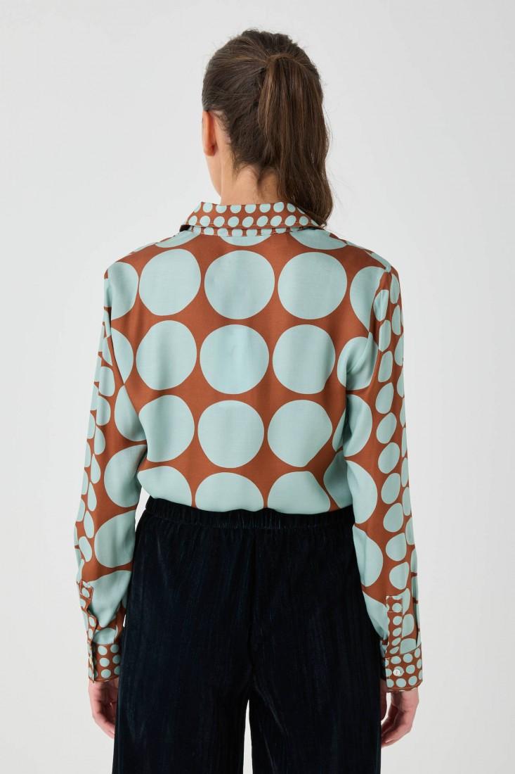 Zanetti 1965 Camicia in viscosa con stampa geometrica Saldi