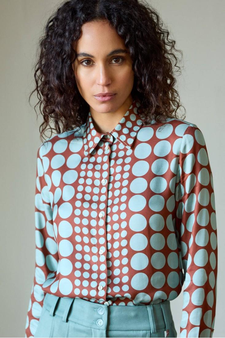 Zanetti 1965 Camicia in viscosa con stampa geometrica Saldi