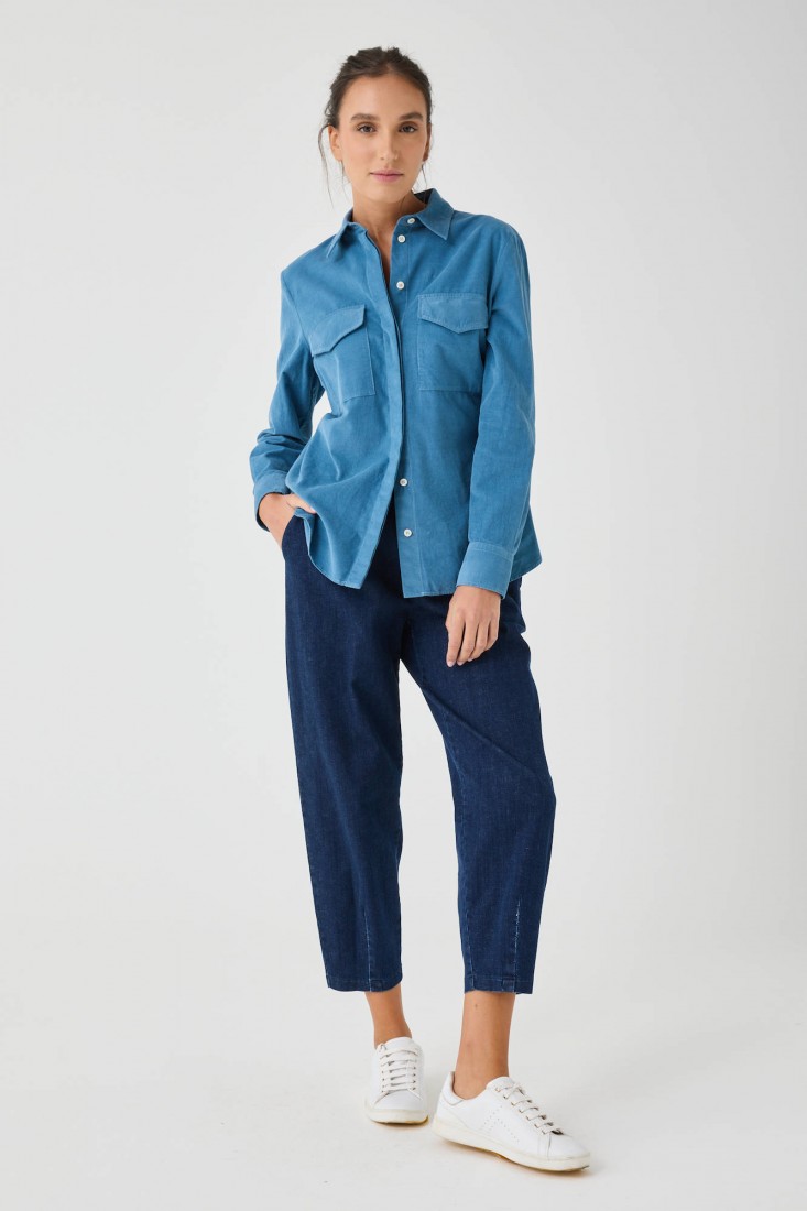 Zanetti 1965 Camicia in velluto microcoste Hotsell